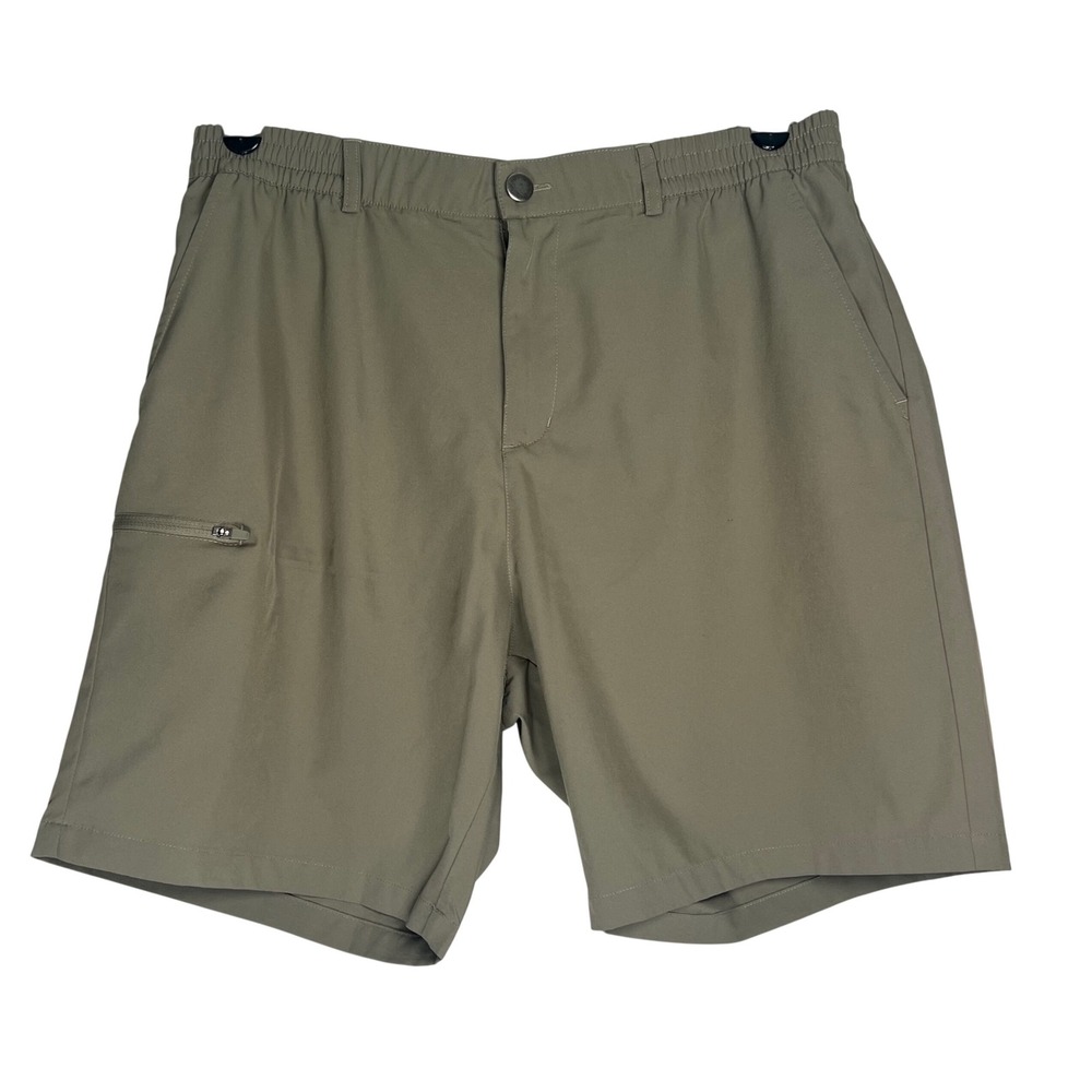 Pinkbomb Men Golf Shorts XL Khaki Olive Green Stretch Quick Dry Activewear 8.5in